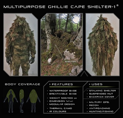 ProApto Multipurpose Ghillie Cape Shelter® 1