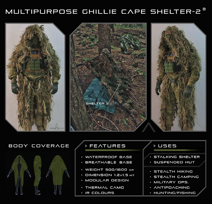 ProApto Multipurpose Ghillie Cape Shelter® 2