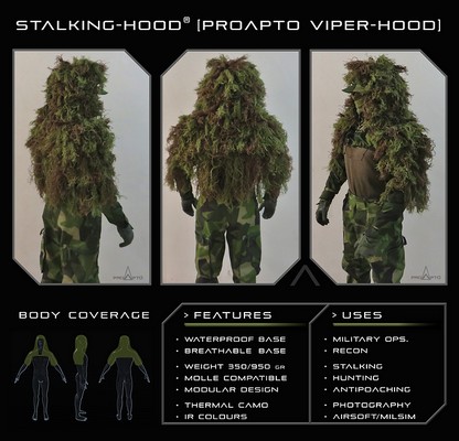 Proapto Ghillie Stalking Hood® (Proapto Viper Hood)